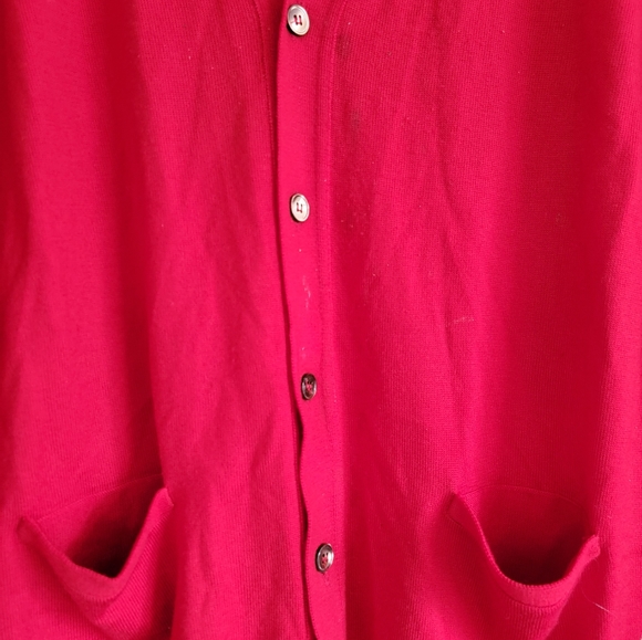 Maus and Hoffman Red V-Neck Cardigan Lemmermayer 100% Alpaca Wool - Picture 3 of 6